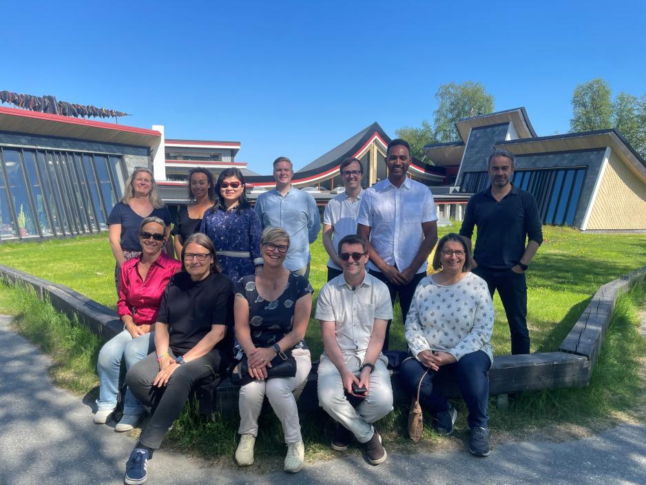 The KIF Committee gathered in Kautokeino 19 July 2023 in front of Juhl silver gallery..